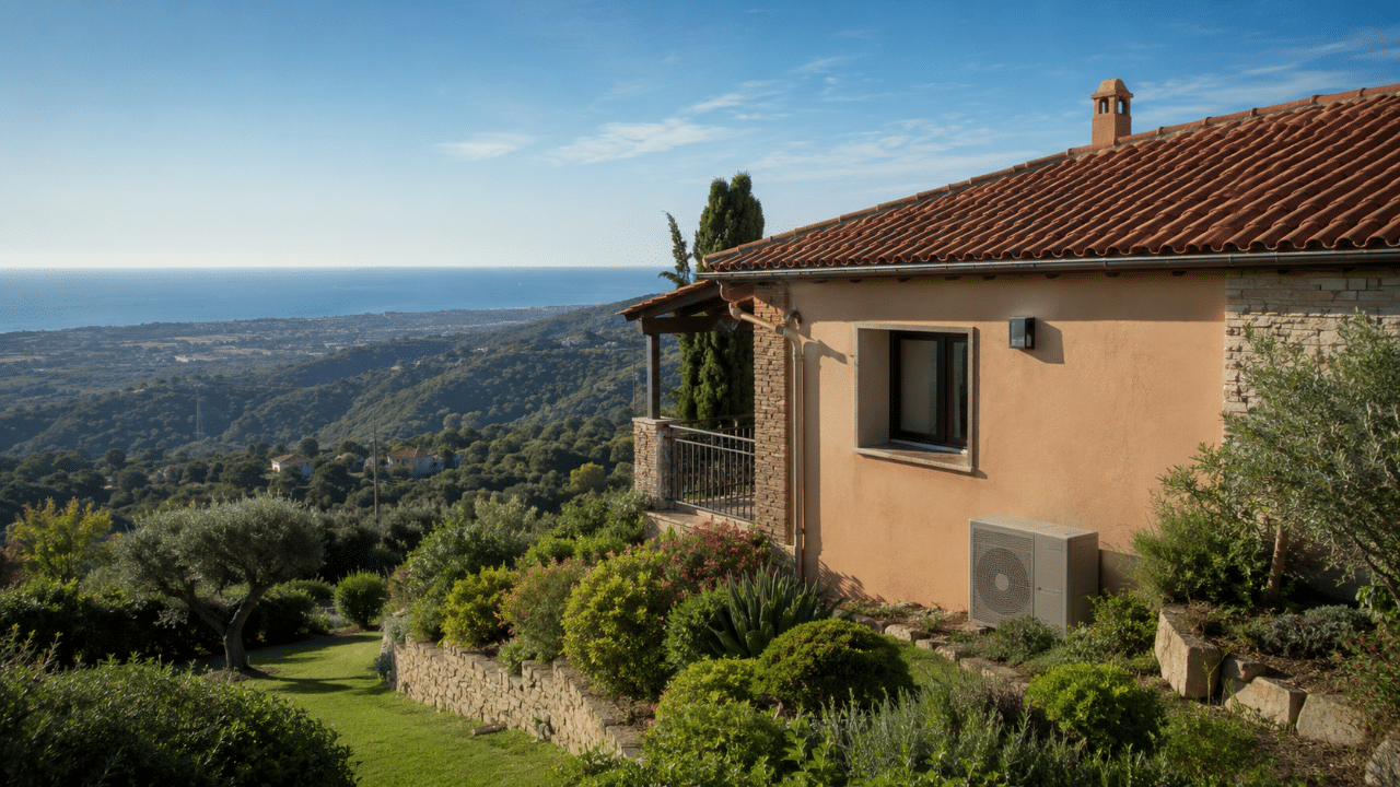 Climatiseur au jardin d'une villa de coteau à Argelès-sur-Mer