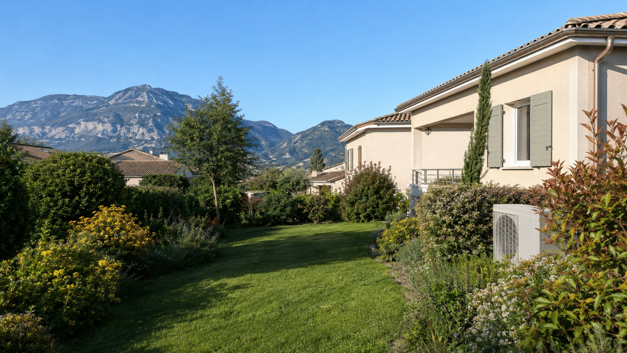 Climatiseur sur une maison de Digne-les-Bains dans la vallée de la Bléone