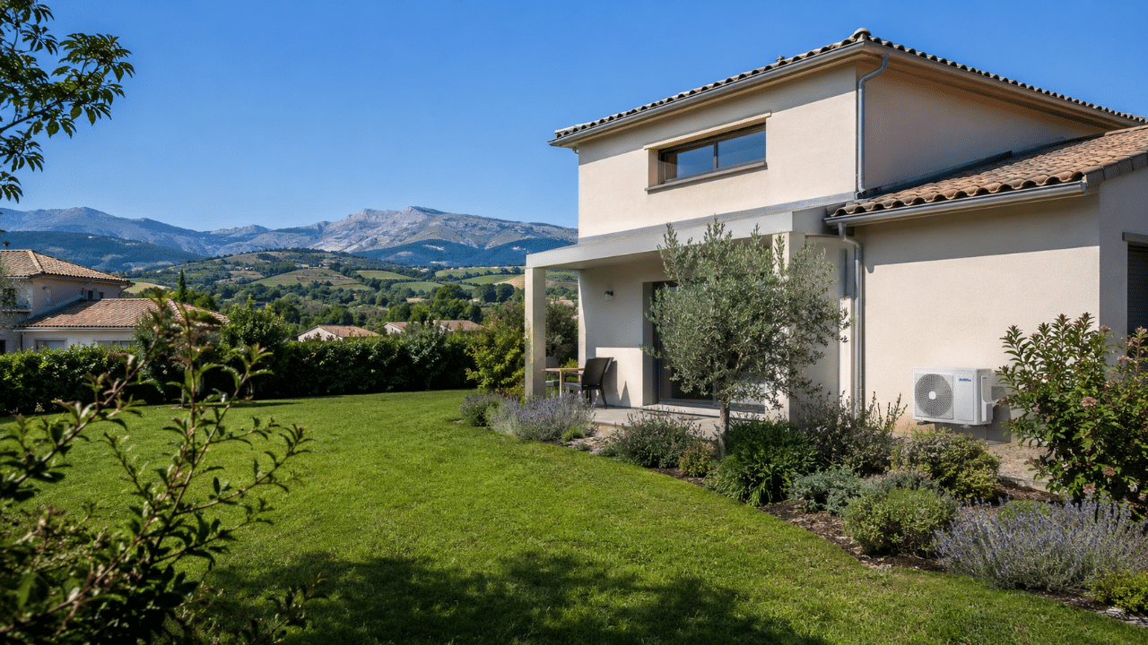 Unité de climatisation sur une maison de lotissement à Malijai
